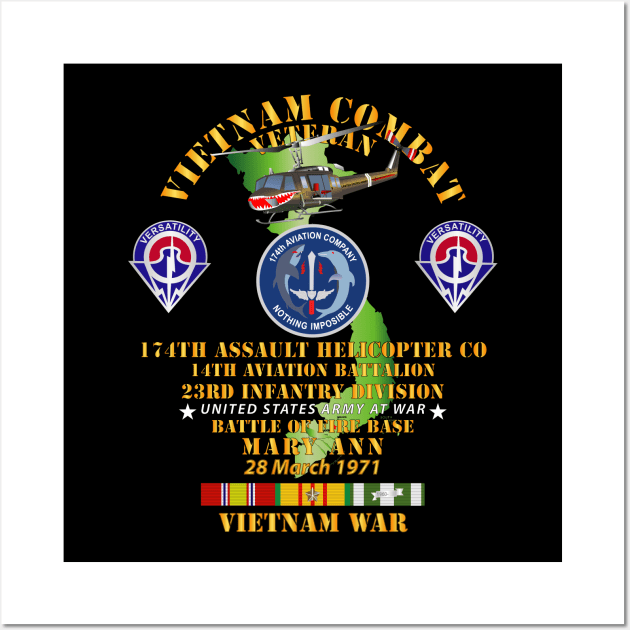 Battle for FSB Mary Ann - 174th AHC - 14th AVN Bn - 23rd ID w VN SVC Wall Art by twix123844